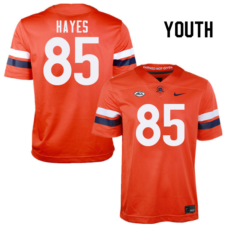 Youth Virginia Cavaliers #85 Jewett Hayes College Football Jerseys Stitched-Orange